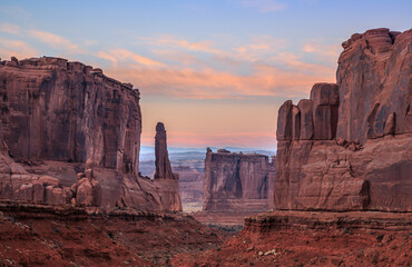 Park Avenue View Point Sunset, Arches National Park, Utah