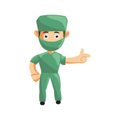 Nurse Man hospital character clothes healthcare mascot pointing