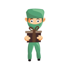 Nurse Man hospital character clothes healthcare mascot Bring Gift