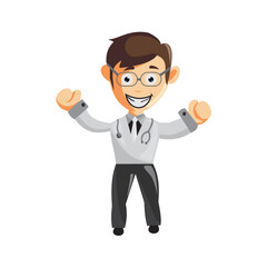 Doctor Man characters hospital medicine staff clothes illustration Strong Happy