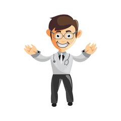 Doctor Man characters hospital medicine staff clothes illustration Happy