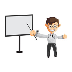 Doctor Man characters hospital medicine staff clothes illustration with Blank Board