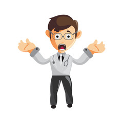 Doctor Man characters hospital medicine staff clothes illustration confused