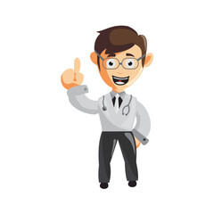 Doctor Man characters hospital medicine staff clothes illustration Thumb Up
