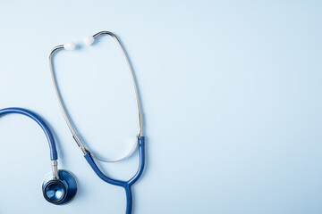 Stethoscope on blue background, Healthcare.