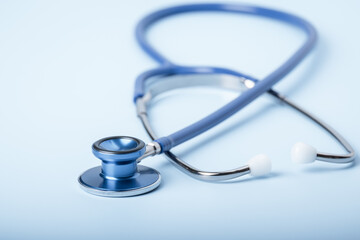 Stethoscope on blue background, Healthcare.