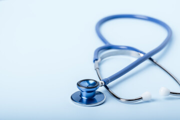Stethoscope on blue background, Healthcare.
