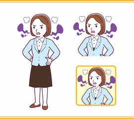 Young woman in a light blue suit