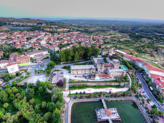 Aerial view of the village in Caceres. Extremadura, Spain