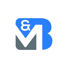 B&M logo B&M icon B&M vector B&M monogram B&M letter B&M minimalist B&M triangle B&M flat Unique modern flat abstract logo design  