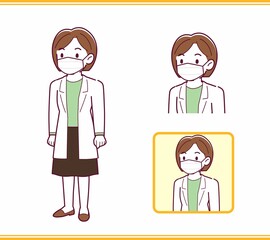 Young woman in a lab coat