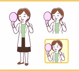 Young woman in a lab coat