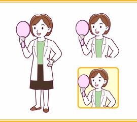 Young woman in a lab coat