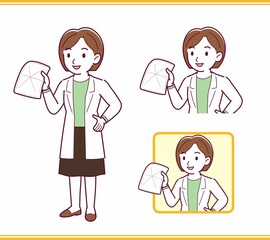 Young woman in a lab coat