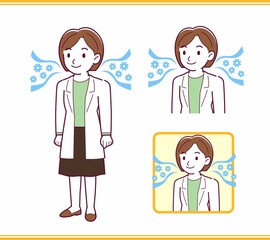 Young woman in a lab coat