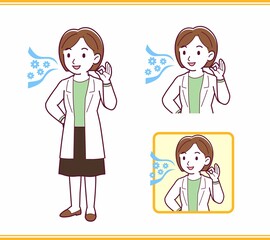 Young woman in a lab coat