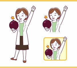 Young woman in a lab coat