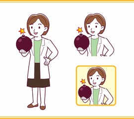 Young woman in a lab coat