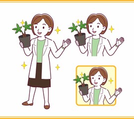 Young woman in a lab coat_A