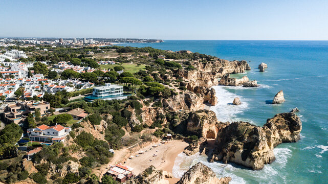 Beautiful shot of Praia da Prainha - Prainha Beach, Alvor, Portimo, The Algarve, Portugal