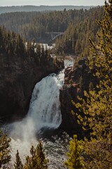 waterfall in autumn forest