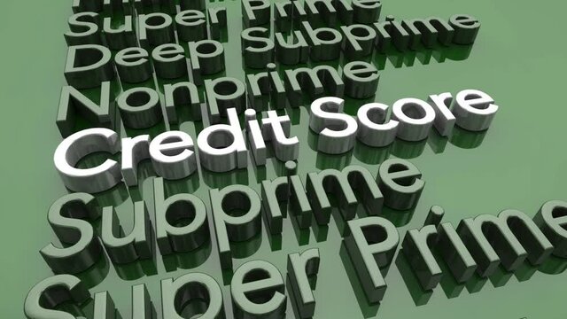 Credit Score Level Range Sub Prime Super Lending Risk Borrower 3d Animation