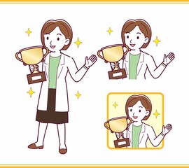 Young woman in a lab coat_A