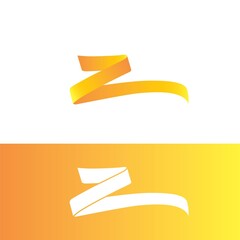Logo letter initial Z Generation Company Fintech Financial Technology ribbon - obrazy, fototapety, plakaty