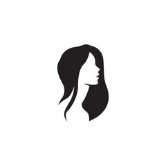 Logo Girl Face Woman Love Heart Business Beauty Vector Icon Silhouette valentine