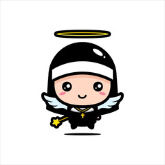 cute angel nun character design