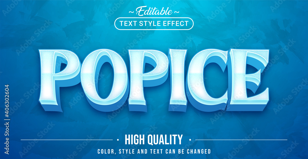 Poster editable text style effect - pop ice text style theme.