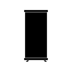 roller banner black icon isolated  illustration