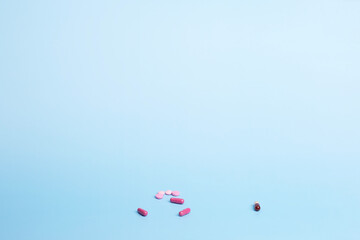 Various medicine. Different colour capsule