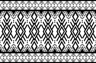 geometric design pattern fabric ethnic oriental traditional  abstract black and white. for embroidery style, curtain, background, carpet, wallpaper, cloth, wrapping, batik, fabric,Vector illustration.