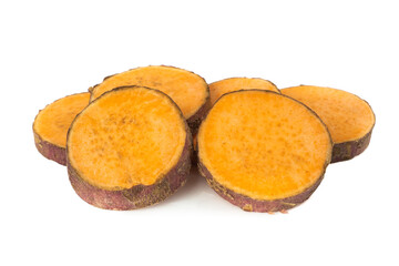 Fresh Organic Orange Sweet potatoes delicious (yam) isolated on white background