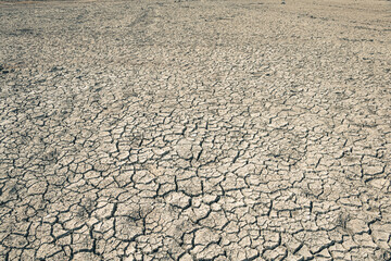 Landscape ground cracks drought crisis environment background.