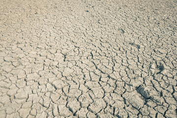 Landscape ground cracks drought crisis environment background.