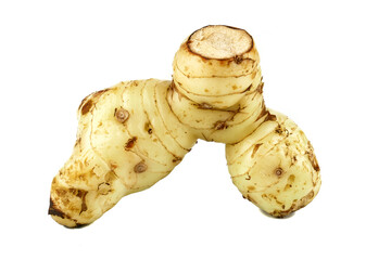 galangal rhizome or alpinia galanga isolated on white background, Ingredients of herbs for healing and healthy food or medical concept