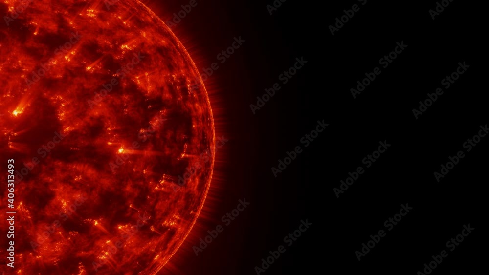 Poster powerful burning sun solar system in space on back background 3d rendering