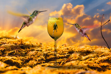 The man inside the glass photo manipulation