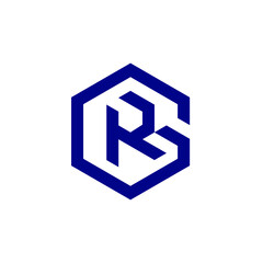 R Monogram Hexagonal Letter Construction Logo Design Concept