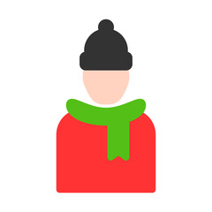 winter man icon logo with flat illustration style vector design. great for use web, mobile app, pattern, design etc.
