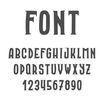 Vector stylized font and alphabet