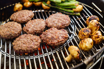 grilled burgers for burgers and grilled vegetables