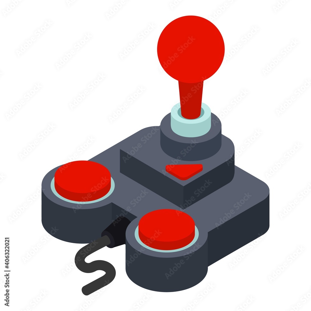 Poster game controller icon. isometric of game controller vector icon for web design isolated on white back