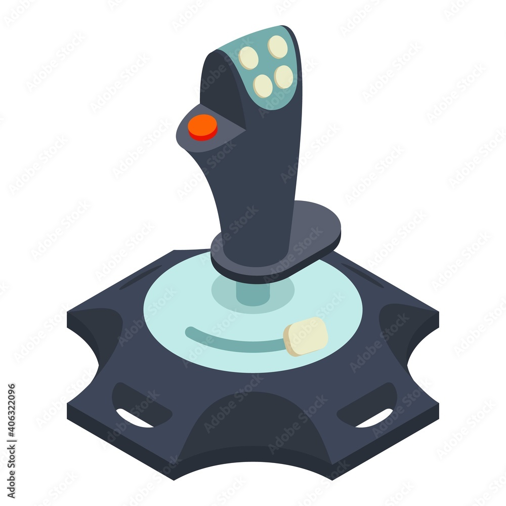 Poster arcade controller icon. isometric of arcade controller vector icon for web design isolated on white 