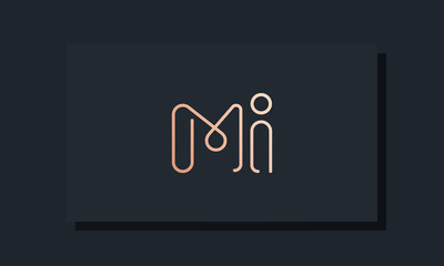 Minimal clip initial letter MI logo