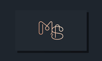 Minimal clip initial letter MS logo