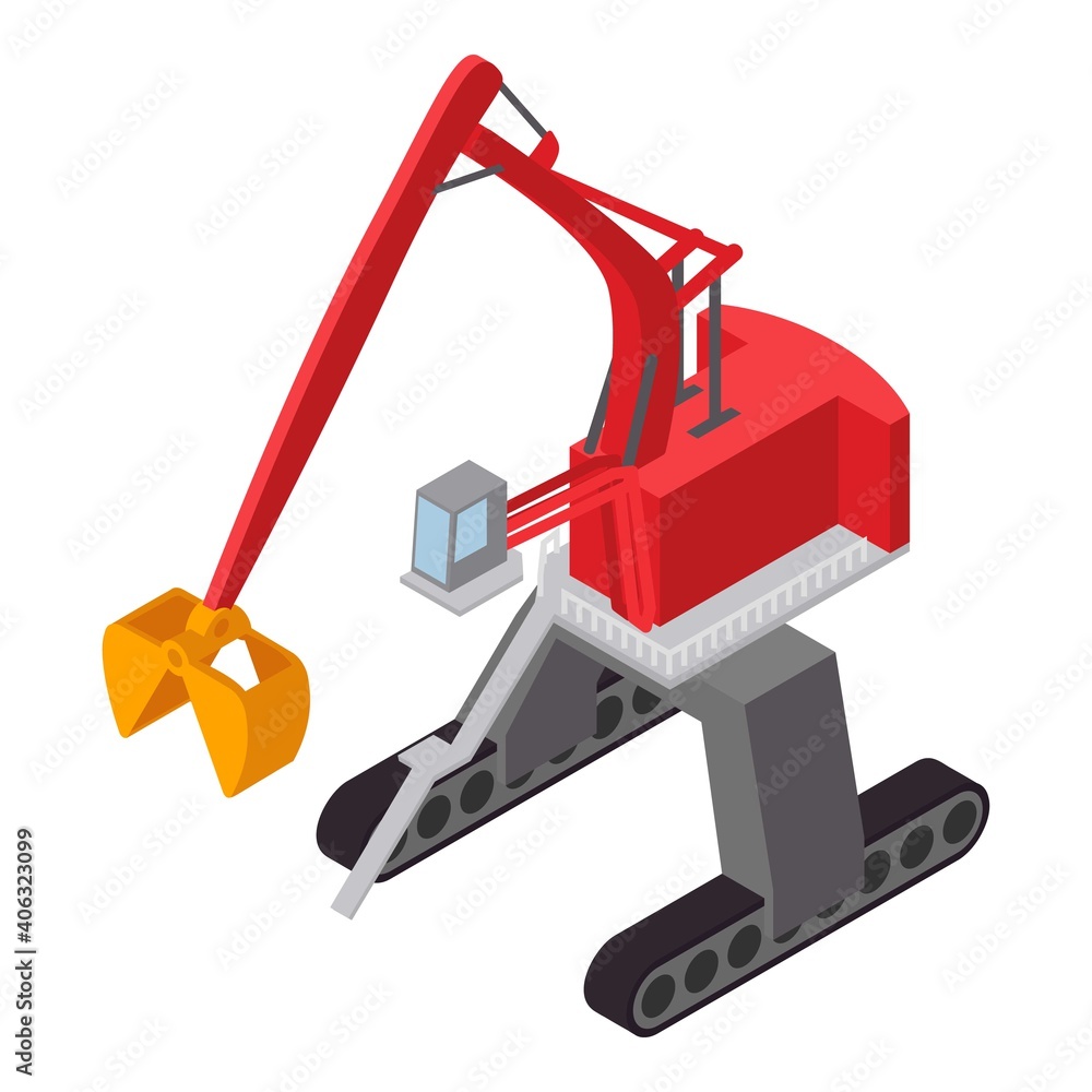 Aufkleber port crane icon. isometric of port crane vector icon for web design isolated on white background