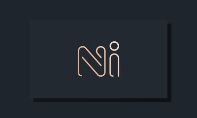 Minimal clip initial letter NI logo